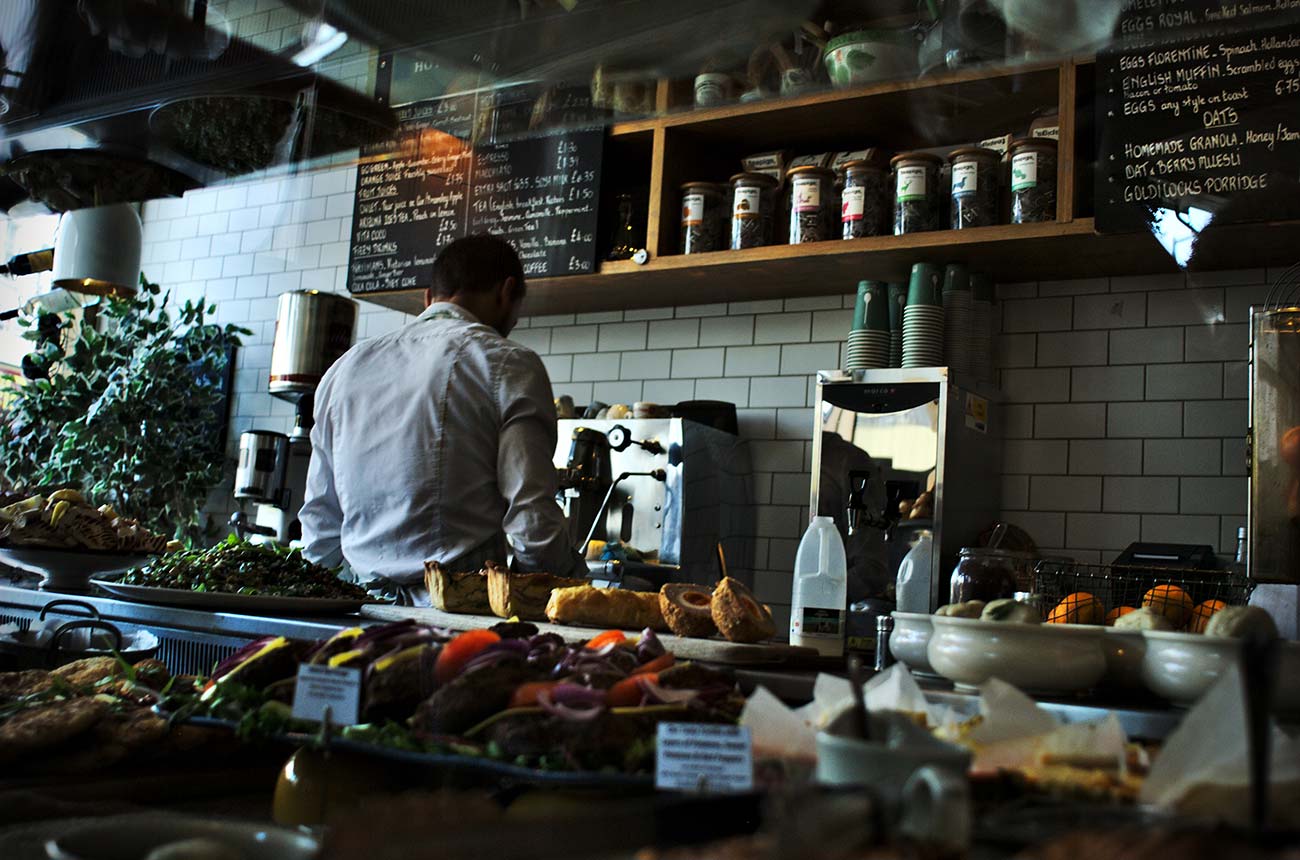 Coffee shop counter scene