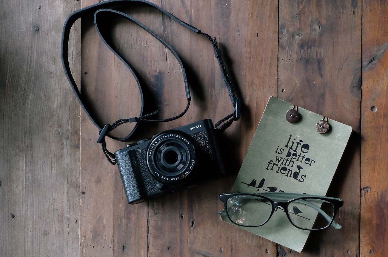 Vintage camera and notes